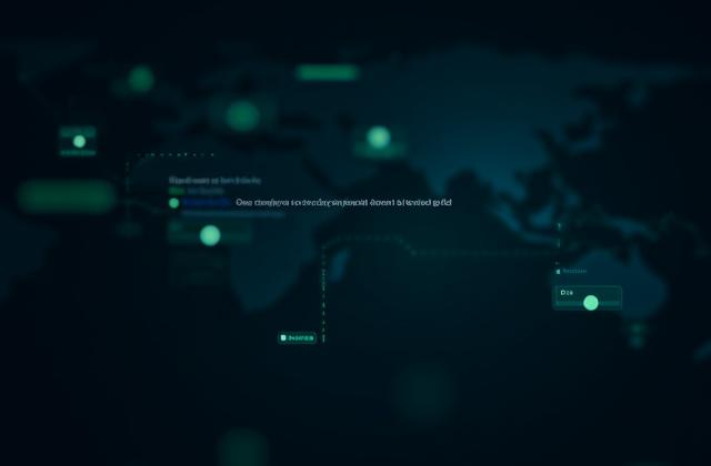 Code snippets and abstract blockchain network visualization