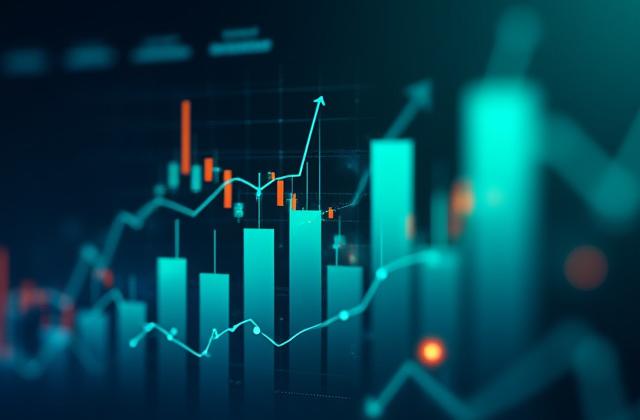 Financial charts and decentralized finance symbols